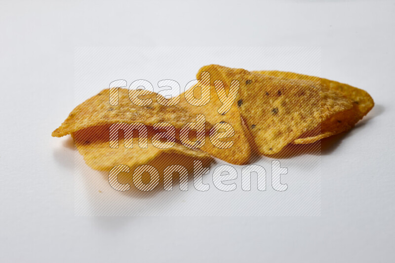 Nachos snacks on white background