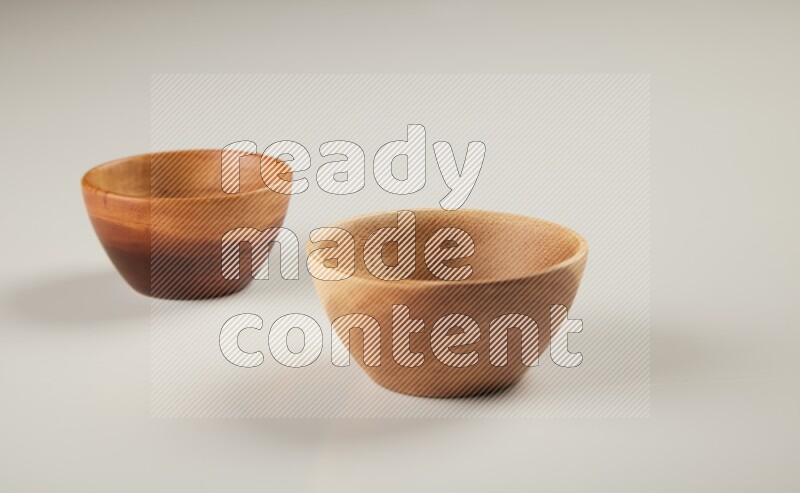Wooden bowl on white background