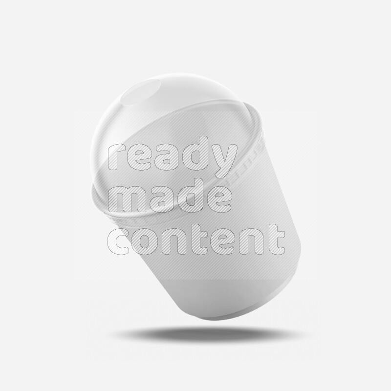 Empty white rough ice cream paper cup mockup isolated on white background 3d rendering