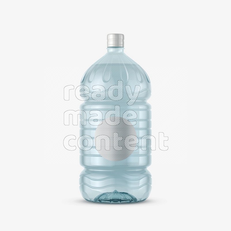 Big plastic water bottle mockup with a label isolated on white background 3d rendering