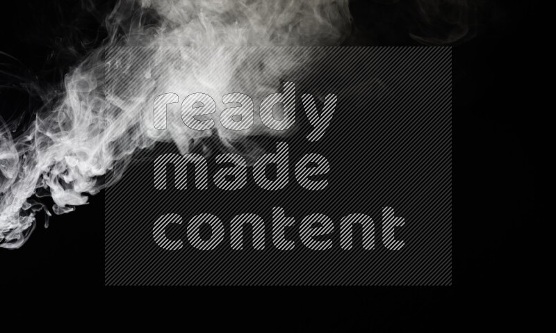 irregular white smoke on black background.