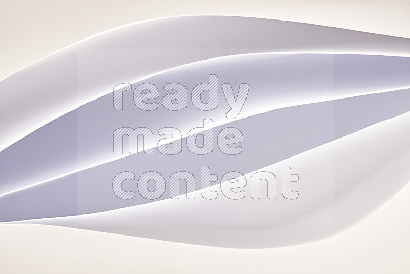 هذه الصورة تعرض تكوين فن الورق التجريدي مع منحنيات ورقية باللون الأبيض المكونه بواسطة الضوء