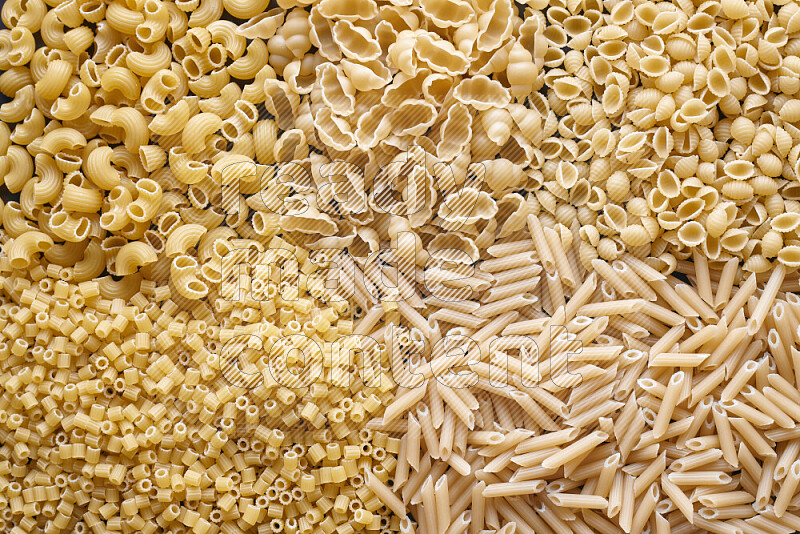 5 types of pasta filling the frame