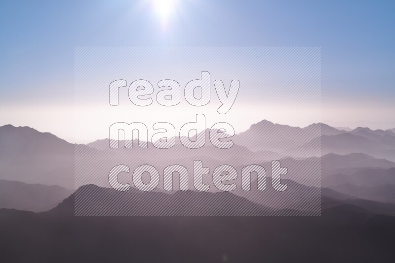 Sunrise view on mountain summit