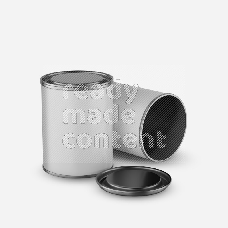 Small paper tube mockup with glossy label and metal lid isolated on white background 3d rendering