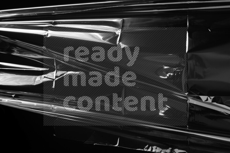 Plastic wrap texture on black background