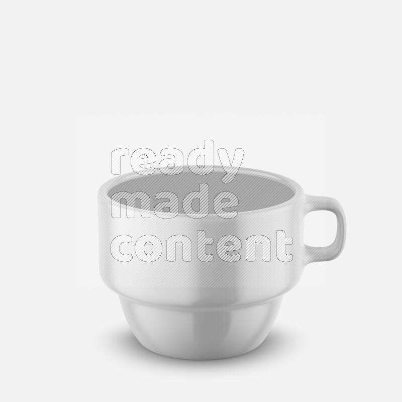 Ceramic glossy mug mockup isolated on white background 3d rendering