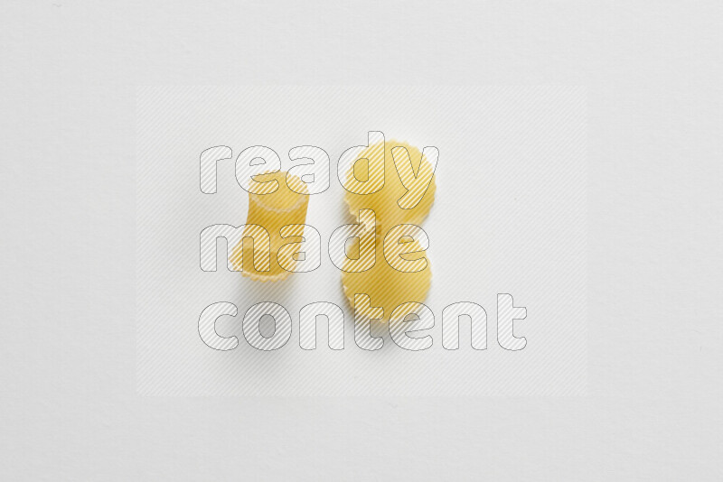 Different pasta types on white background