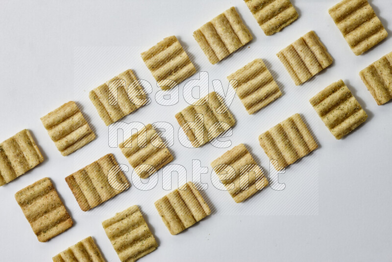 Crackers snacks on white background