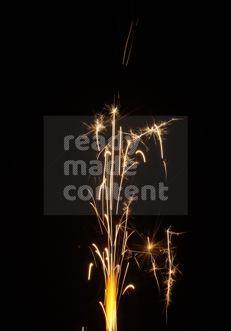 Sparkler candle isolated on black background