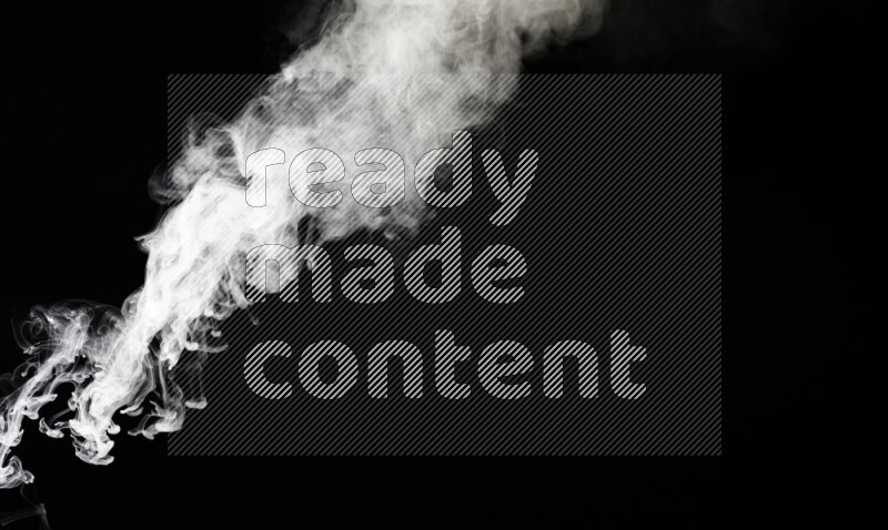 irregular white smoke on black background.