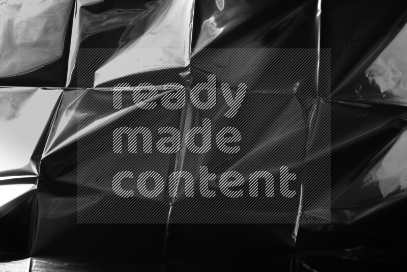 Plastic wrap texture on black background