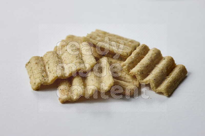 Crackers snacks on white background