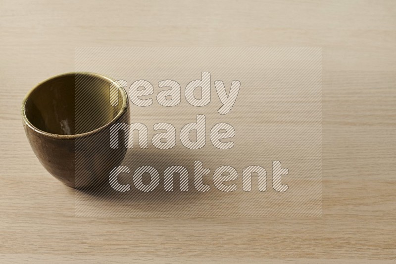Multicolored Pottery Cup on Oak Wooden Flooring, 45 degrees