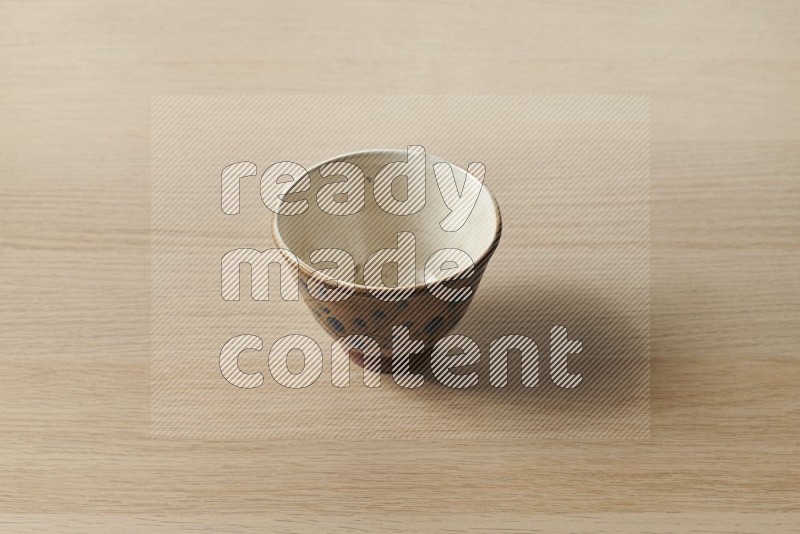 Decorative Pottery Bowl on Oak Wooden Flooring, 45 degrees