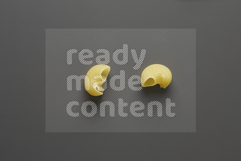 Pipe pasta on grey background