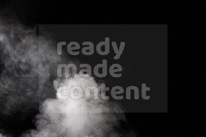 irregular white smoke on black background.