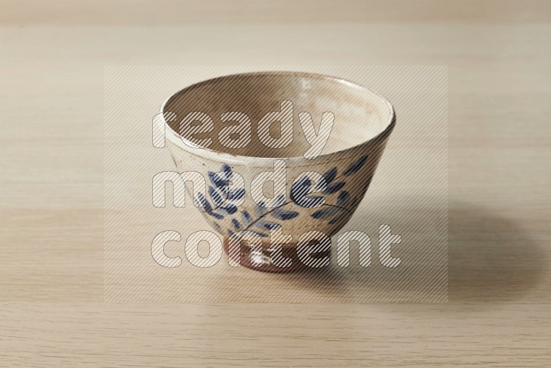 Decorative Pottery Bowl on Oak Wooden Flooring, 15 degrees