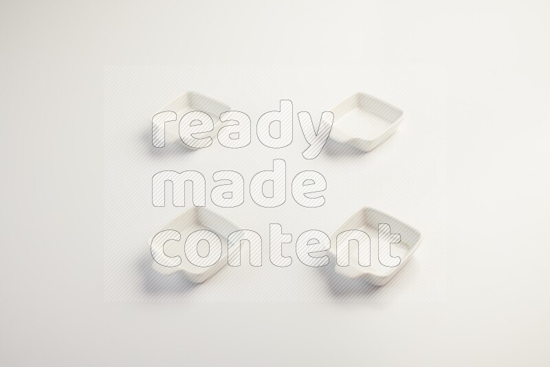 white ceramic square sauce dish on white countertop