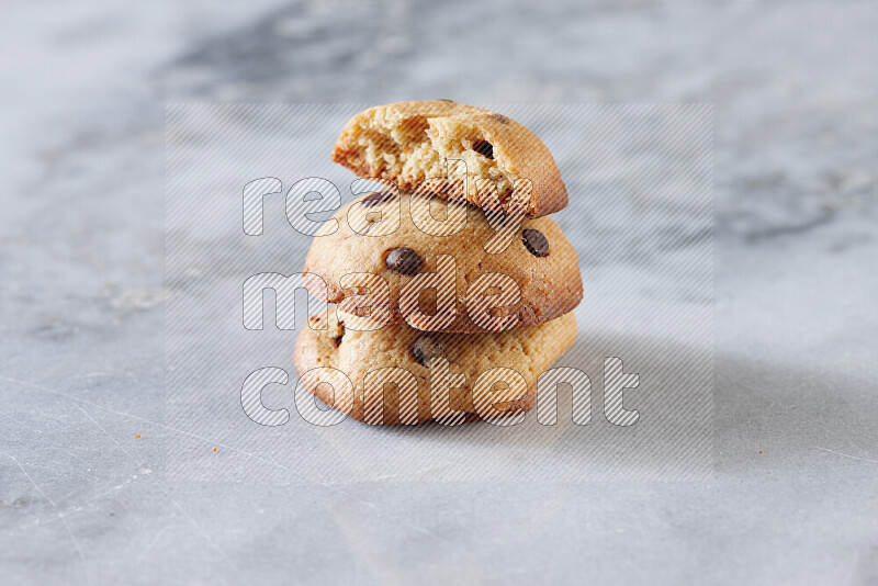 Cookies on grey marble background