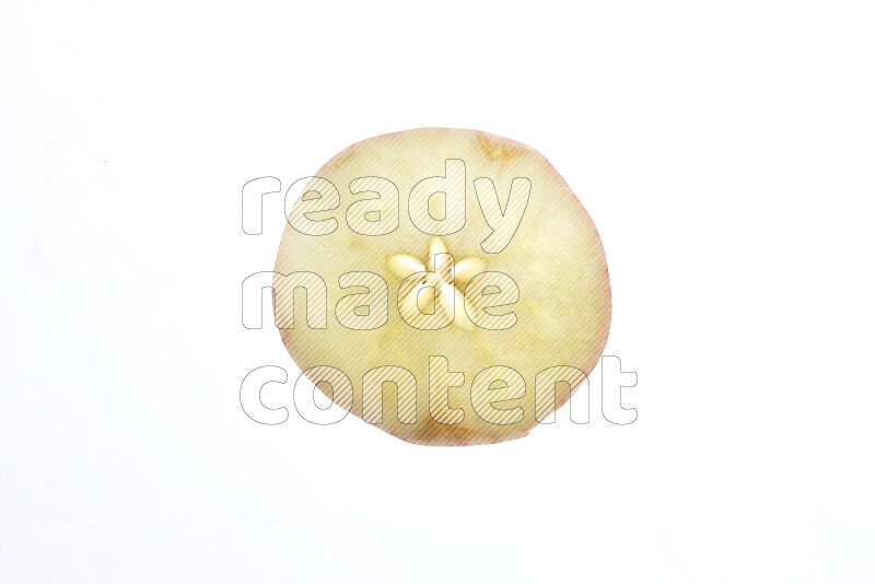 Apple slices on illuminated white background