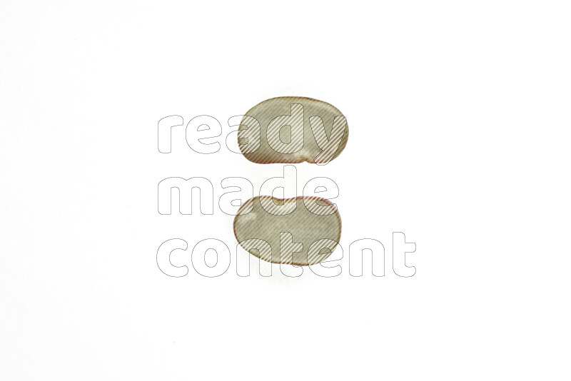 Peach slices on illuminated white background