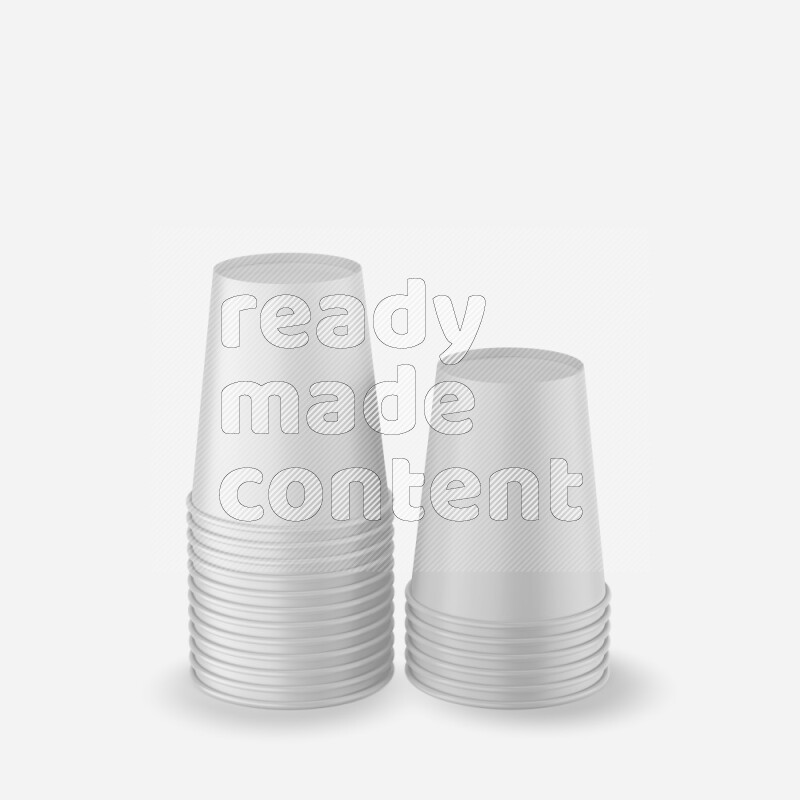 Set of glossy plastic cup mockup isolated on white background 3d rendering