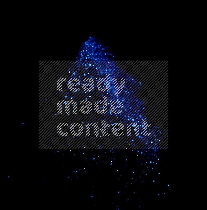 Blue glitter powder isolated on black background