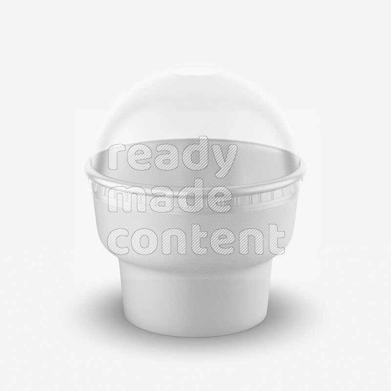 Empty white rough ice cream paper cup mockup isolated on white background 3d rendering