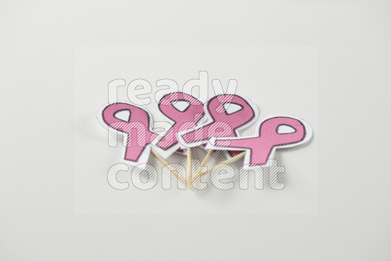 Cancer awareness signs on white background