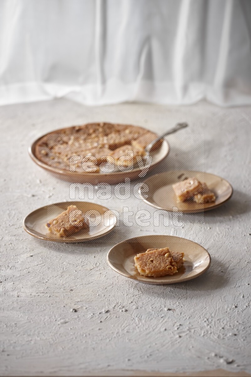 Basbousa in a light setup