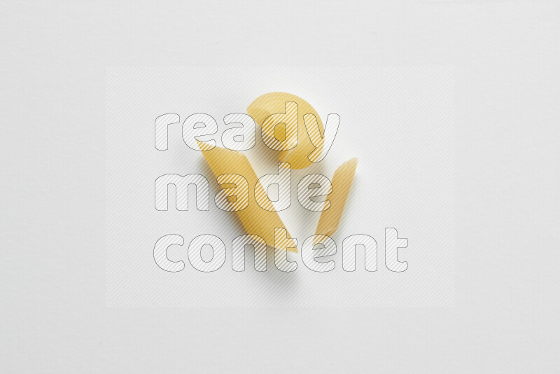 Different pasta types on white background