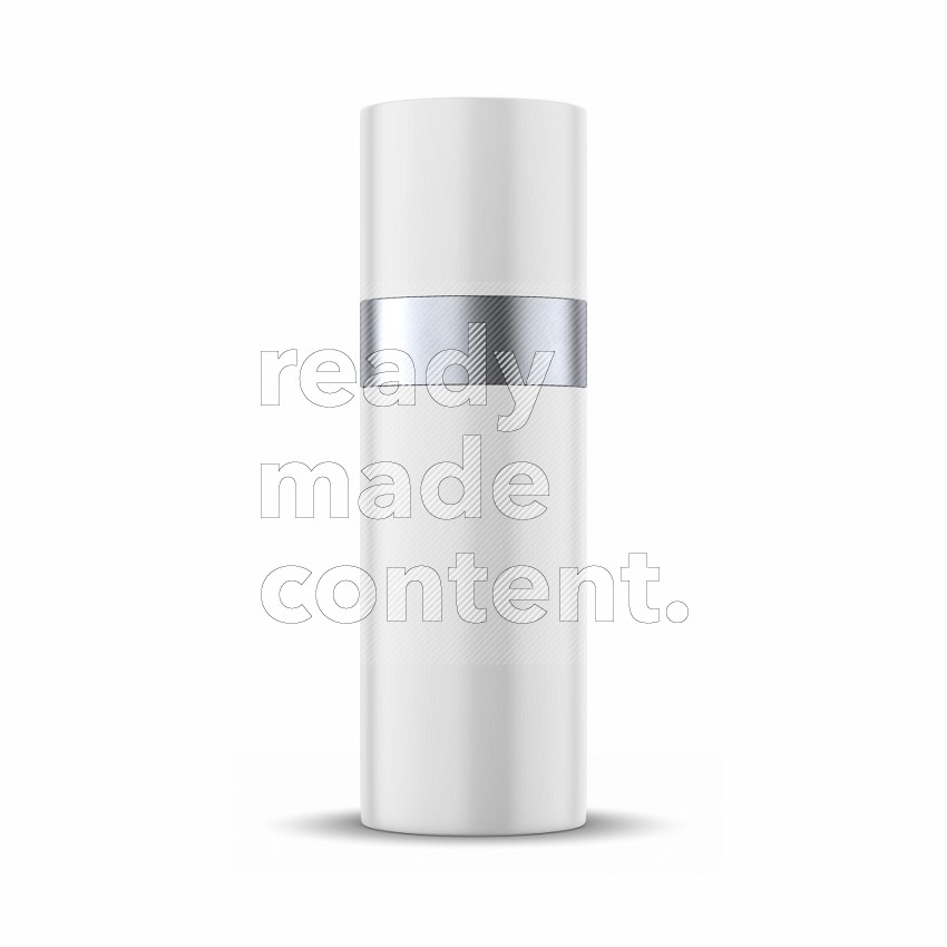Glossy plastic and metal bottle mockup with cap isolated on white background 3d rendering