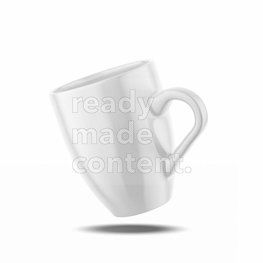 Ceramic glossy mug mockup isolated on white background 3d rendering
