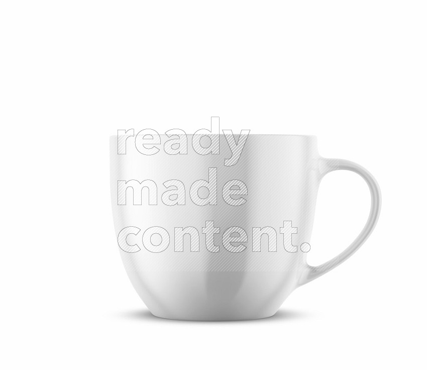 Ceramic glossy mug mockup isolated on white background 3d rendering