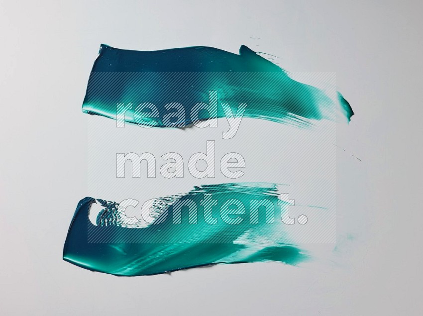 Turquoise zigzag painting knife strokes on white background