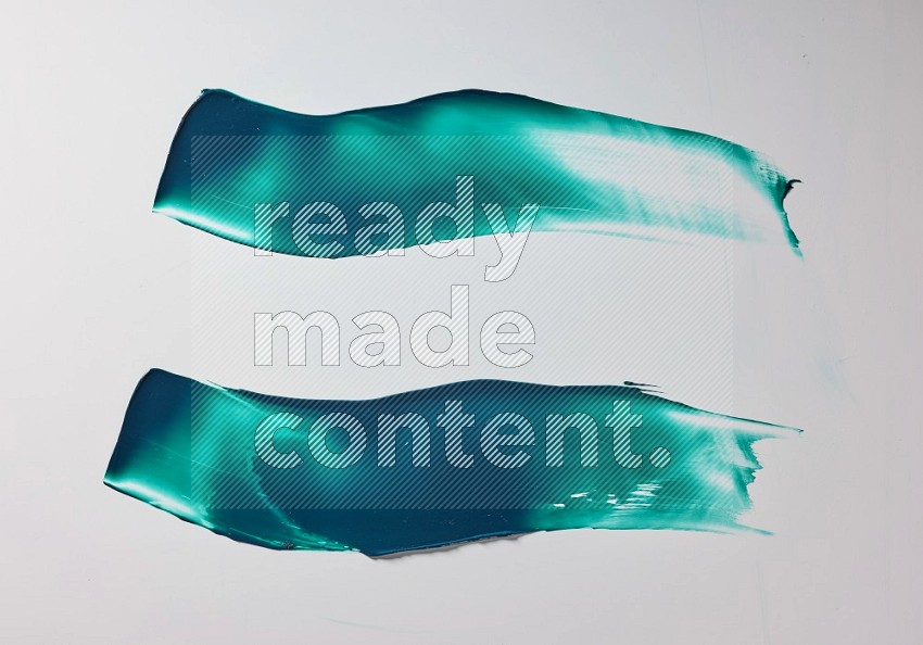 Turquoise zigzag painting knife strokes on white background