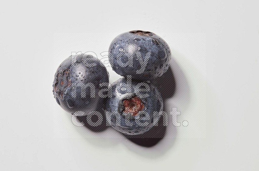 Blueberries on a white background