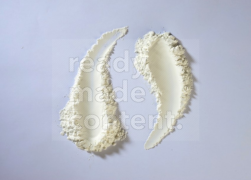 White powder strokes on white background