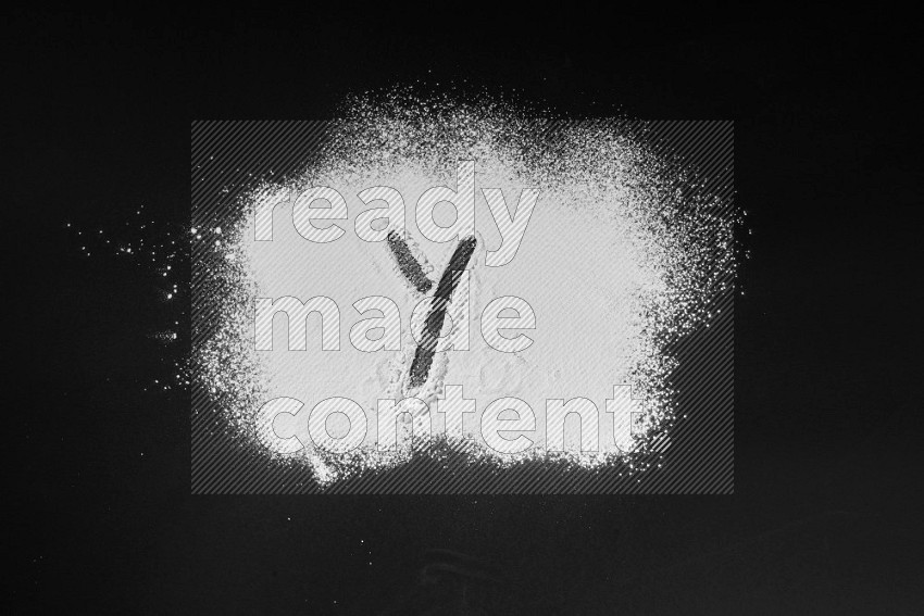 Alphabets written with powder