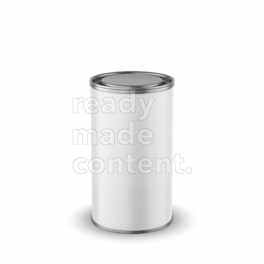 Kraft paper tube mockup with glossy label and metal lid isolated on white background 3d rendering