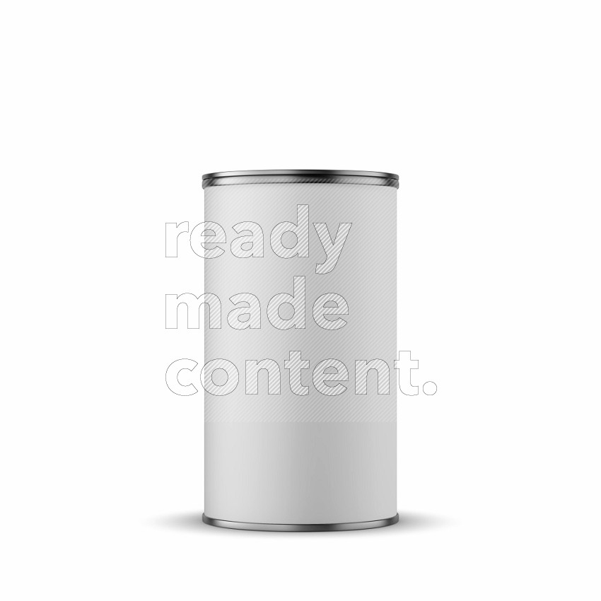 Kraft paper tube mockup with matte label and metal lid isolated on white background 3d rendering