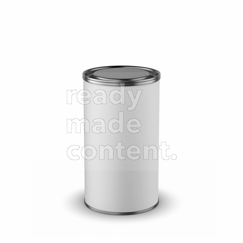 Kraft paper tube mockup with matte label and metal lid isolated on white background 3d rendering
