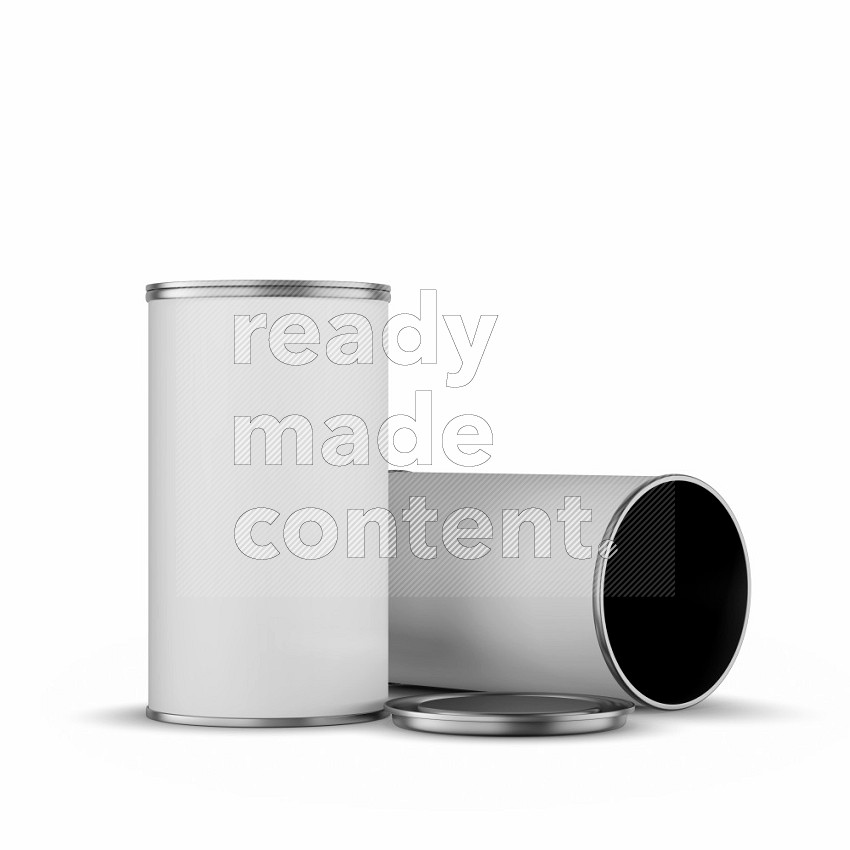 Kraft paper tube mockup with matte label and metal lid isolated on white background 3d rendering