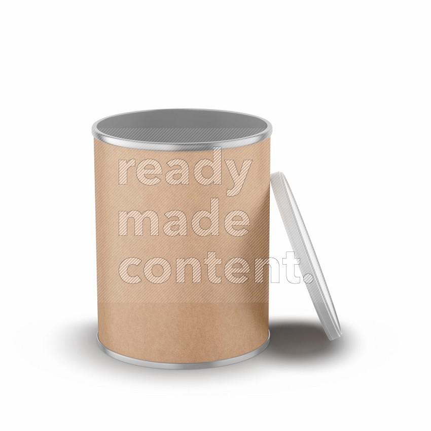 Small kraft paper tube mockup with plastic cap isolated on white background 3d rendering